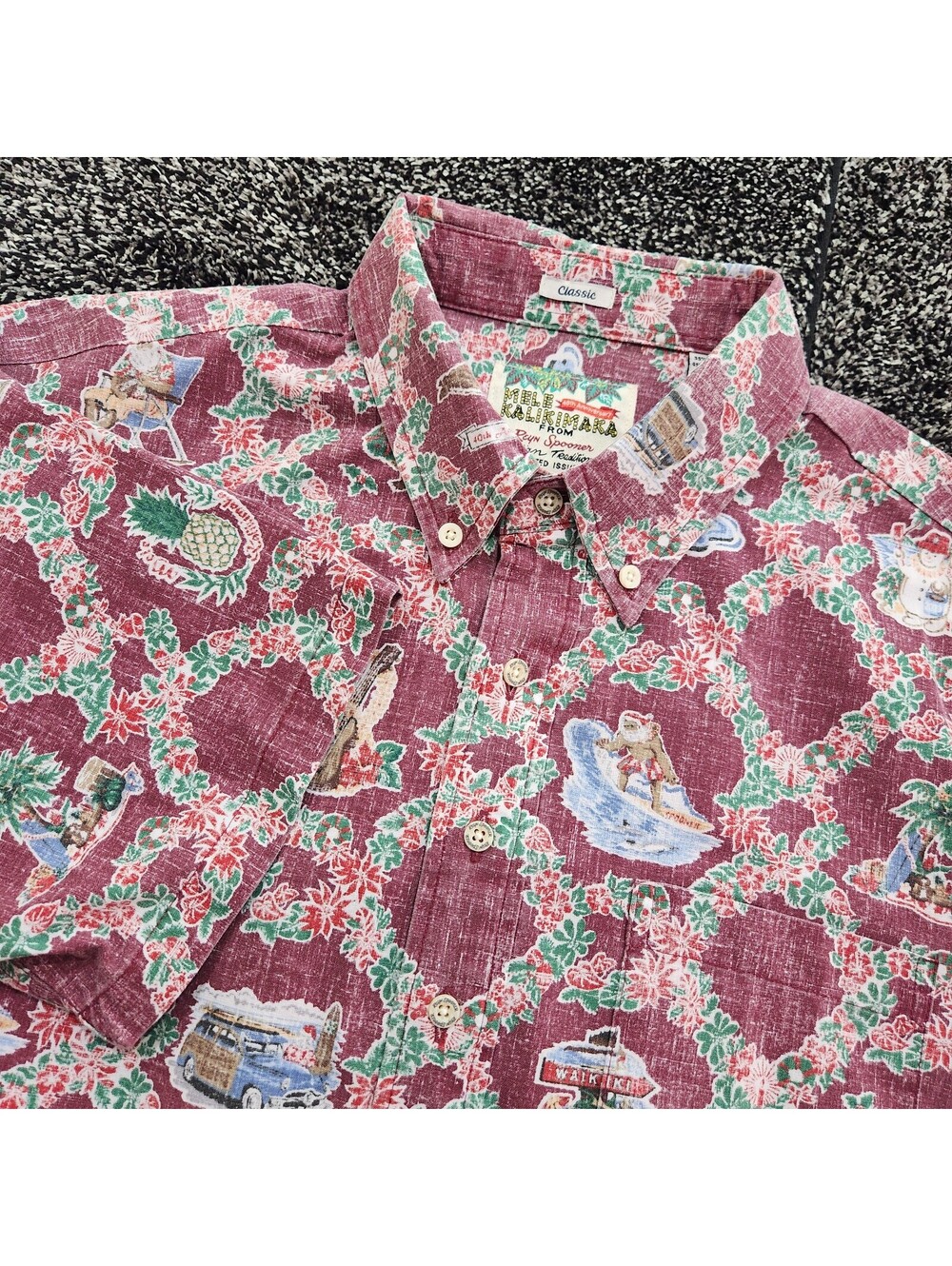 Reyn Spooner Mele Kalikimaka 2023 40th Anniversary Xmas Hawaiian Shirt Red Large
